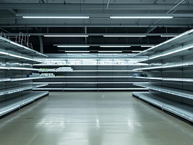 Shortages empty shelves